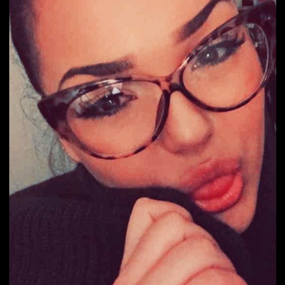 💖 TRENDY LEOPARD PRINT CAT EYE FRAME GLASSES *NEW
